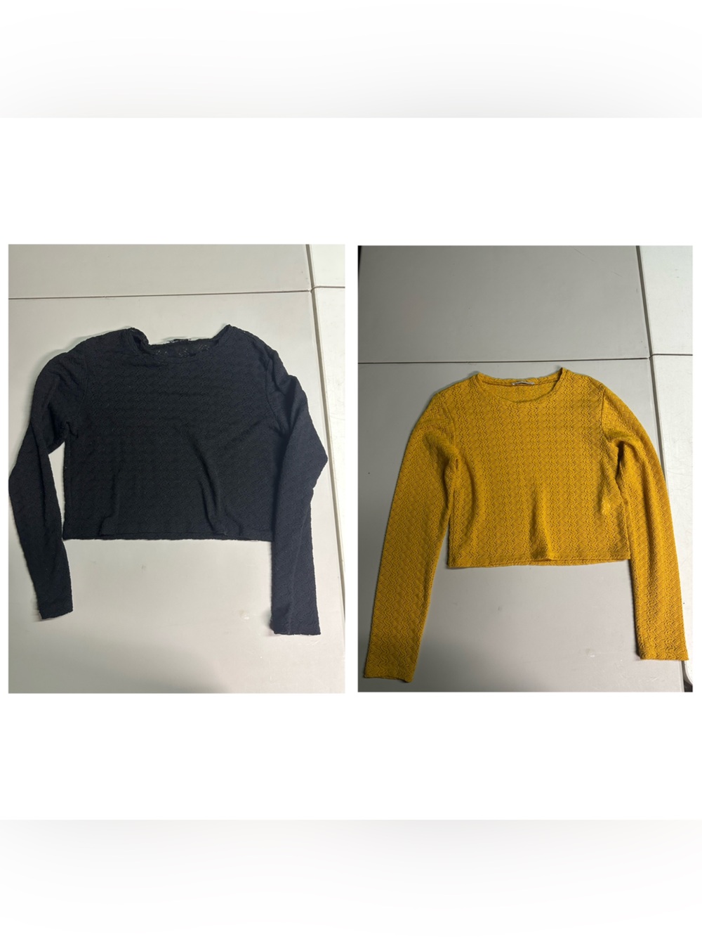 ZARA Trafaluc Womens Cropped Long Sleeve Knit Top Sz M